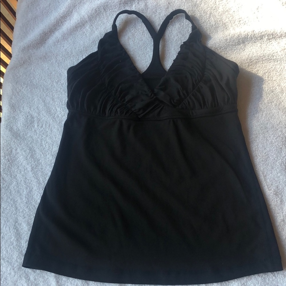 Lululemon ruched tank top. Women’s medium. Black.